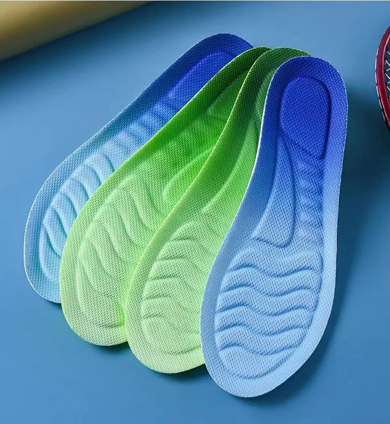 4D Cloud Technology Sports Insoles for Shoes PU Sole Soft Breathable Shock Absorption Cushion Running Orthopedic Care Insoles