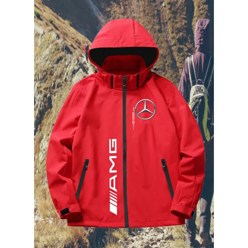 Mercedes-benz UPF100 + Men's autumn windbreaker with pocket zipper, sun protection jacket, UV ultra-light breathable fabric