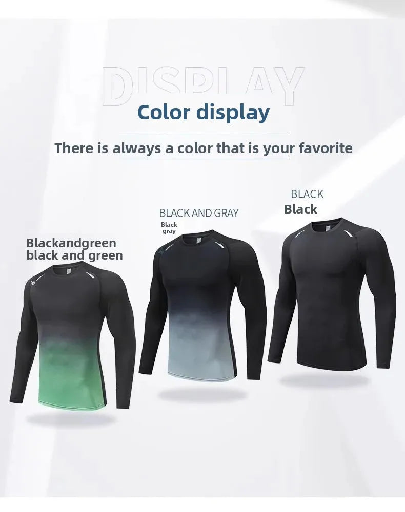 Quick Dry Ice Silk Men's T-Shirt Thin Sport Long Sleeve Loose Fitness Training Running Clothes New Style Summer Breathable Top