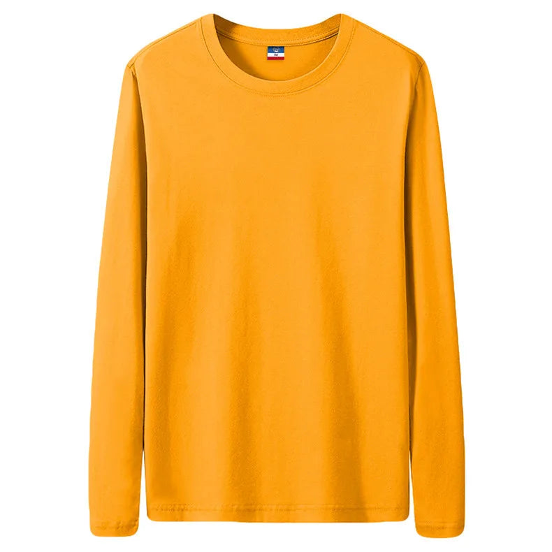 Fast Delivery T-Shirts Men Long Sleeves Tee Tops Male Autumn Plain Cotton Tshirts Plus Size 4XL 5XL Undershirts Man Clothing