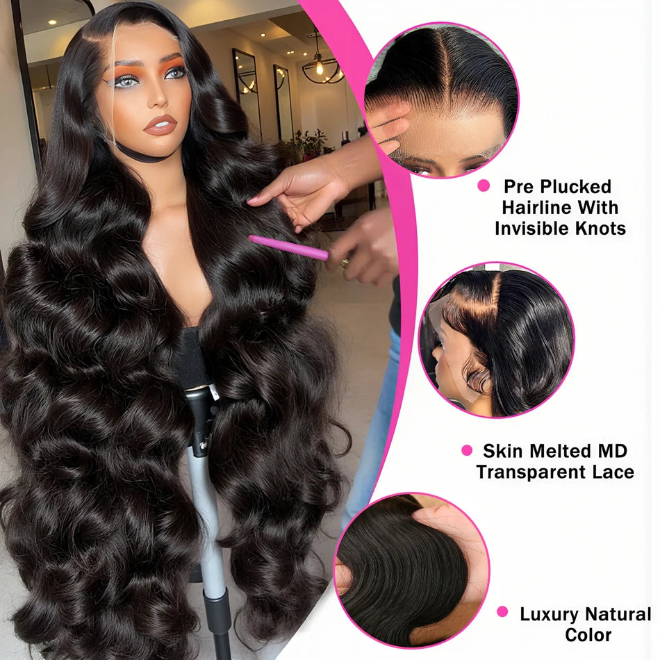 Luvin HD Transparent Body Wave Human Hair Wigs 13x6 Body Wave Lace Front Wig Human Hair Brazilian Water Wave Lace Frontal Wigs