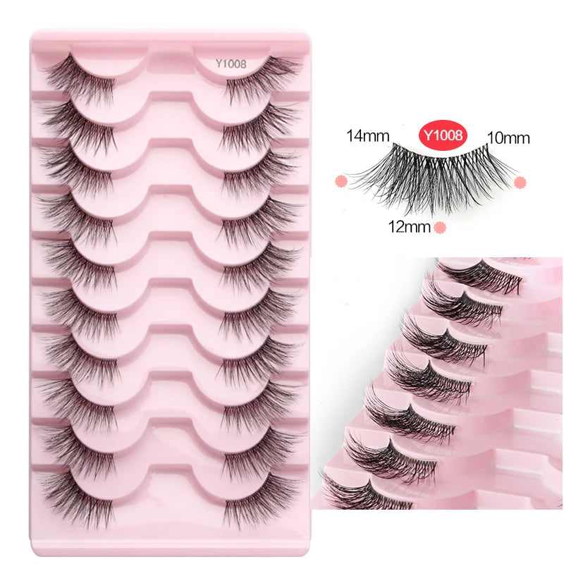 SHIDISHANGPIN Half Lashes Cat Eye Lashes 3D Natural Winged End Eye Elongated Eyelashes Fox Eye lashes Faux Mink Eyelashes Makeup
