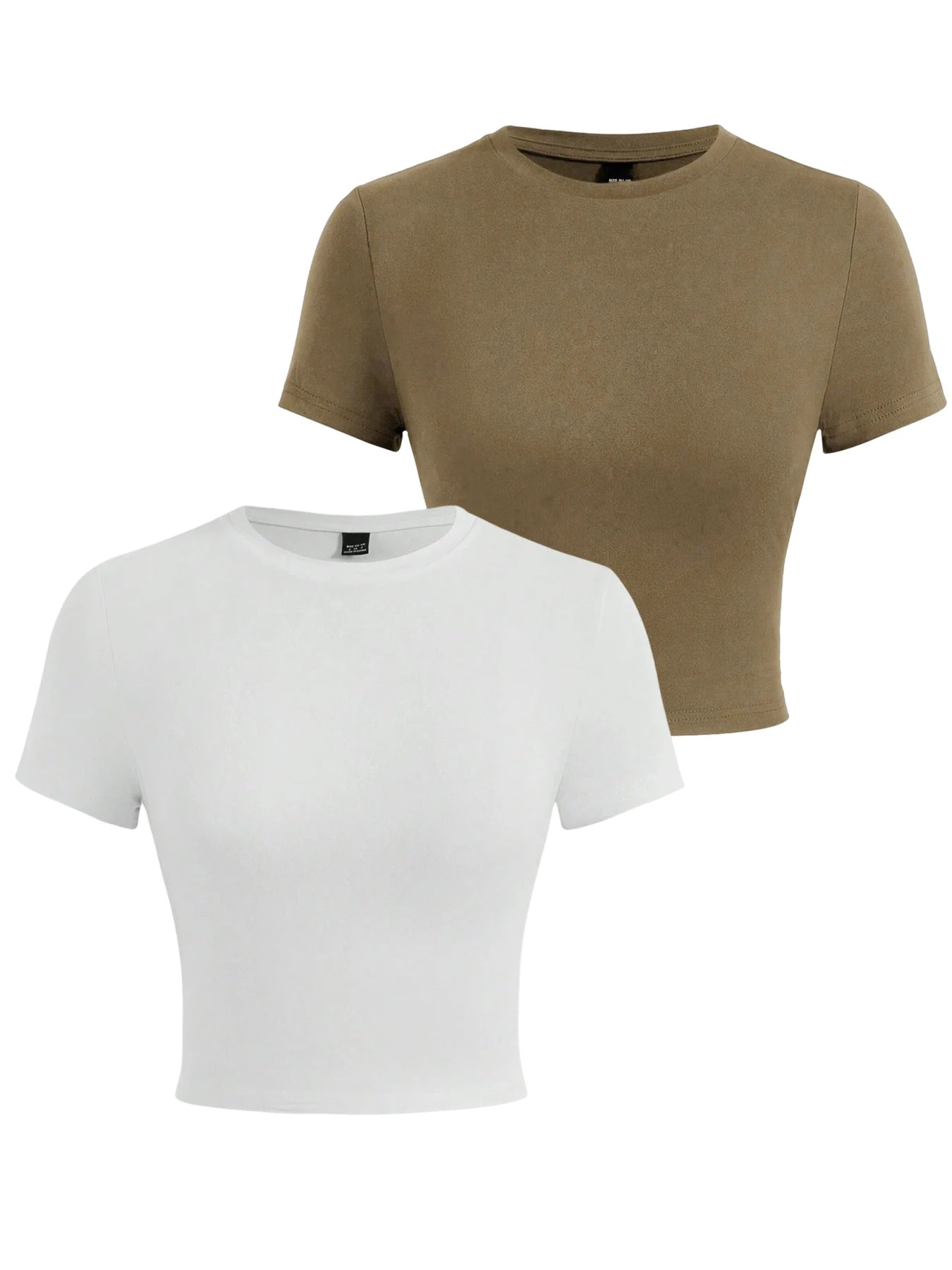 Y2K Woman Solid Crop Tops Short Sleeve High Elastic Viscose T-Shirt Soft O-Neck Sporty Tees Summer Street Fashion Female Clothes