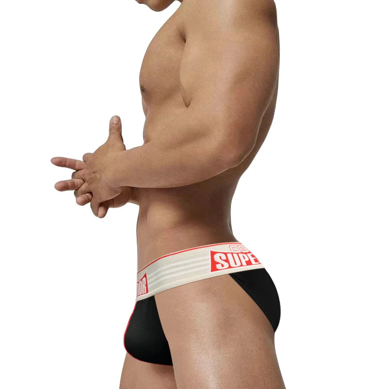 1/2/3/4PCS Men's New Low Waist High Fork Triangle Pants Stimulating Anti Wear Legs Showing Large Protruding Triangle Pants BS844