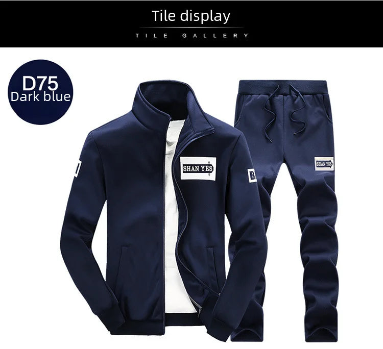 Casual Sports Suit Men's Spring Autumn Korean Style Trendy Running Clothes Sweatshirt Jacket Combinations Men's Wear Clothing