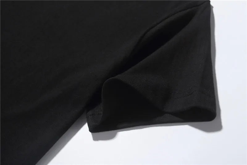 2025 Summer Fashion Men's Cotton Short sleeved T-shirt Round Neck Loose Letter Printed Moisture wicking and Sweating Top