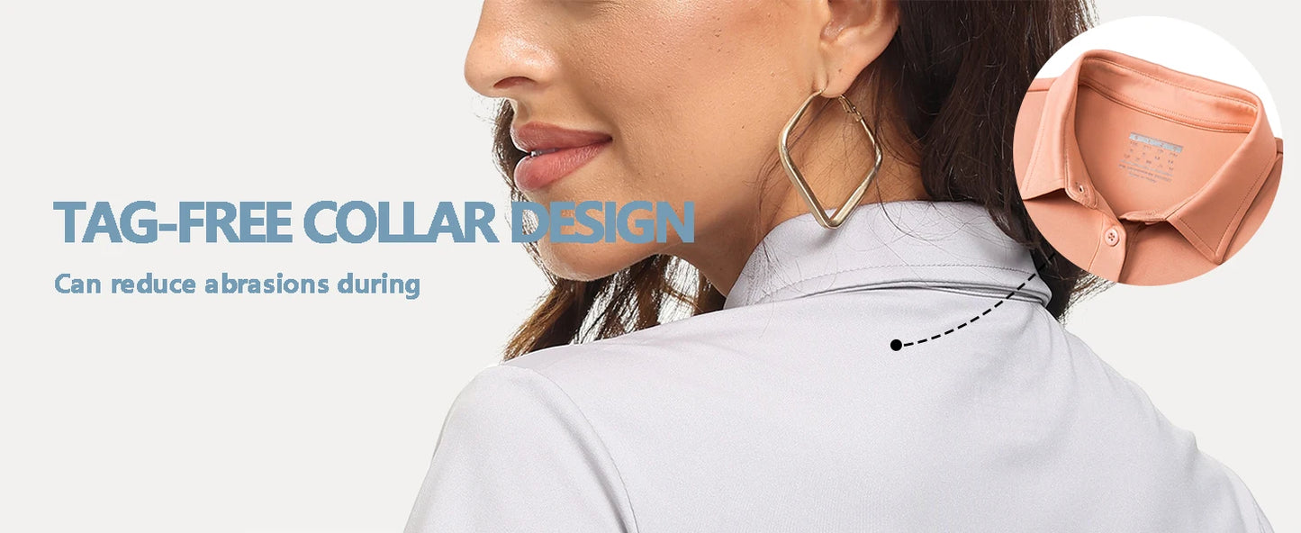 TACVASEN Summer UPF 50+ Short Sleeve Shirts Womens Sun Protection T-shirts Quick Dry 4 Buttons Tennis Workout Tee Golf Pullovers