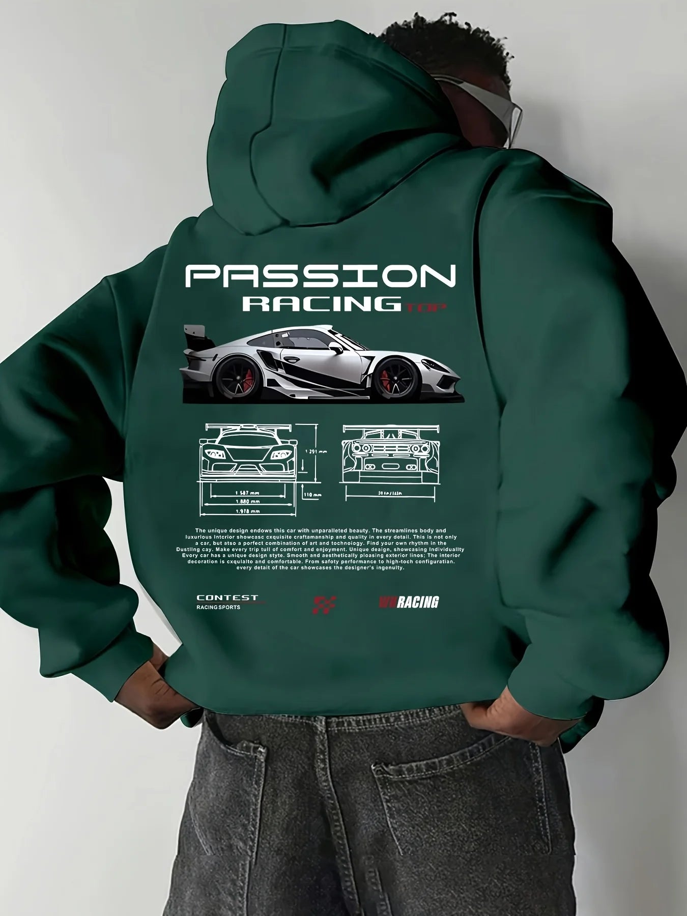 Men's casual hoodie alphabet print loose fit - Temu Bahrain streetwear 22ss men clothing hoodies hoodie men one piece haikyuu