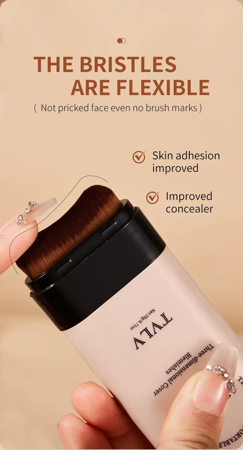 TVLV eraser foundation make-up stick 20g, with brush to brighten skin liquid foundation, long-lasting makeup concealer