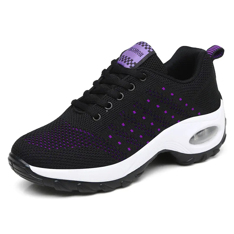 New Running Shoes Ladies Breathable Sneakers Summer Light Mesh Air Cushion Women's Sports Shoes Outdoor Lace Up Training Shoes