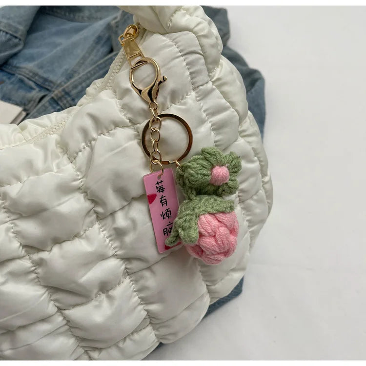 Women's Bag Korean Version Sweet Girly Style Shoulder Bag Fashion Casual Bubble Dumpling Bag Fold Cloud Bag Fashion Exquisite