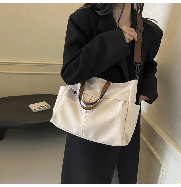 Large Capacity Winter Lady Shoulder Bag Vintage Casual Girl Tote Bags Y2K Pu Leather Female Handbags Women's Commuter Bag Purse