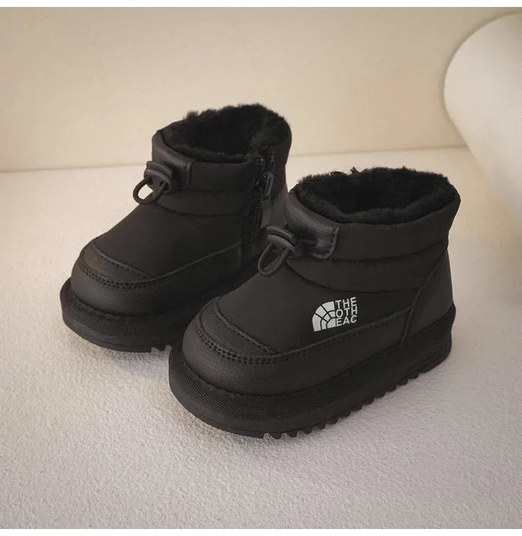 Children's Snow Boots Winter Boys Plush Thicken Platform Cotton Shoes Comfortable Girls Warm Waterproof Fashion Warm Plush Shoes