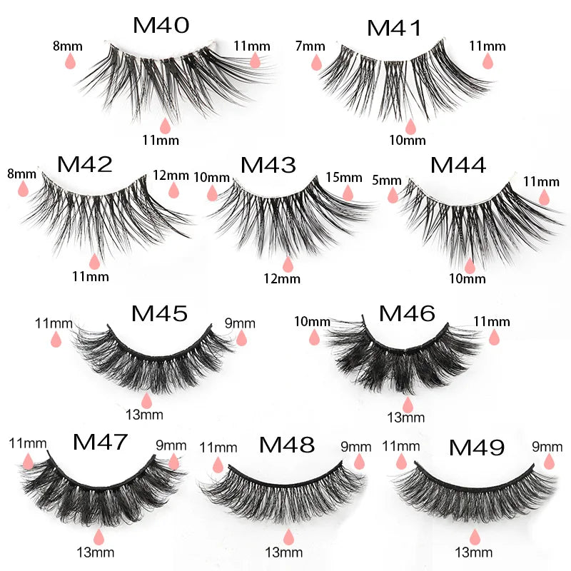SHIDISHANGPIN Half Lashes Cat Eye Lashes 3D Natural Winged End Eye Elongated Eyelashes Fox Eye lashes Faux Mink Eyelashes Makeup