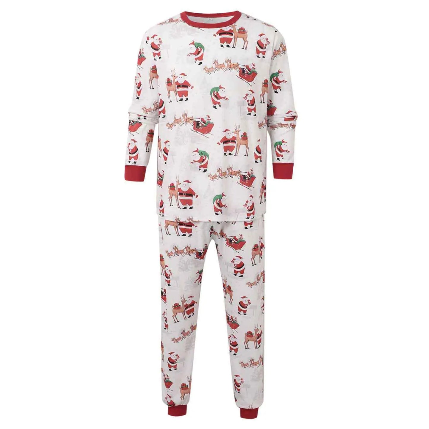 Xmas Family Look Pyjamas Santa Claus Print Christmas Pajamas Set Parent-child Matching Clothing Cute Soft Homewear Baby Romper