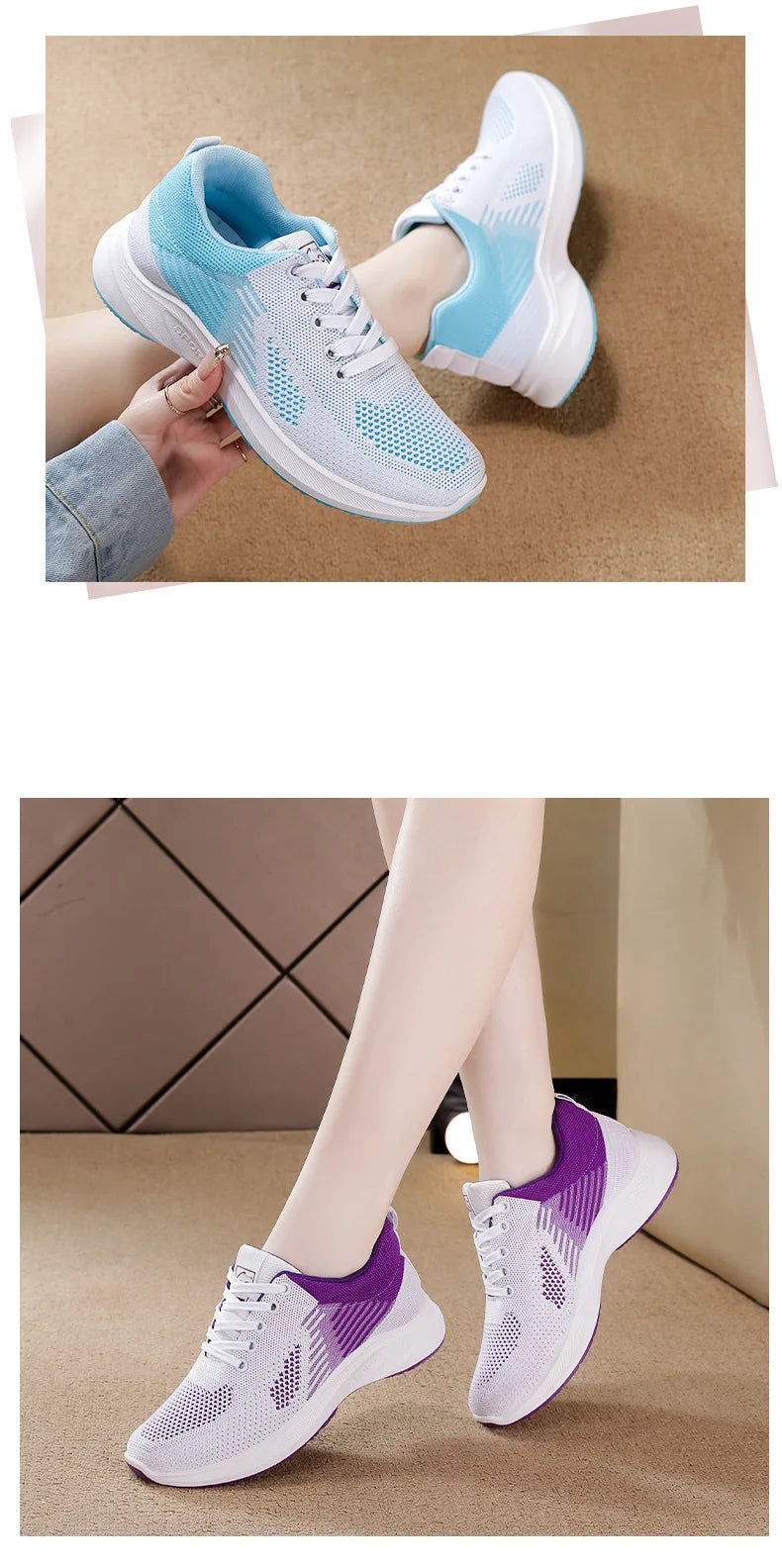 Women Platform Casual Sneakers Shoes Mesh Breathable Running Shoes Chunky Summer Sports Tenis Shoes 2025 Luxury Vulcanize Shoes