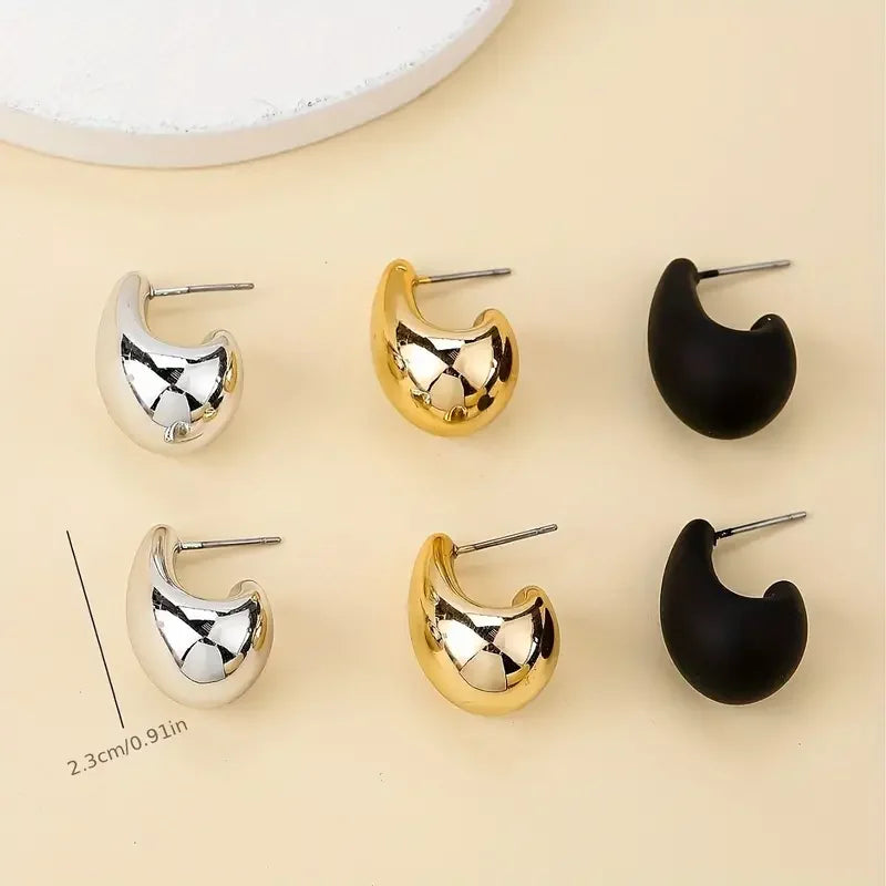 Vintage Elegant Teardrop Stud Earring Set Chic Simple Fashion Lightweight Earrings  for Women Daily Wear Party Jewelry Gift 2025