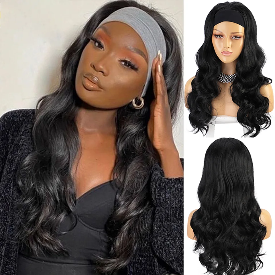 Headband Wig Human Hair Body Wave Virgin Human Hair Wigs for Black Women Full Machine Made Brazilian Ready To Wear Wig None Lace