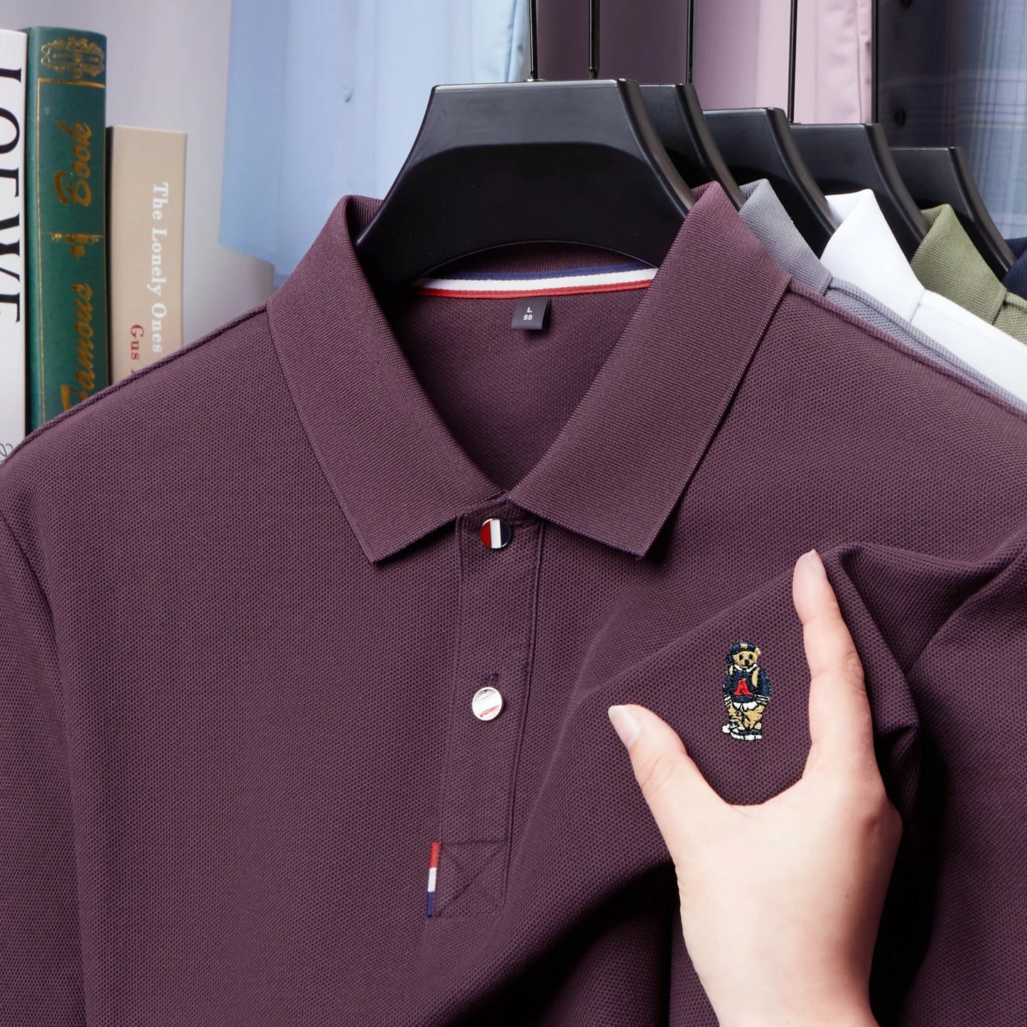 Summer hot selling men's fashionable business high-quality polo shirt, casual and comfortable pure cotton short sleeved shirt