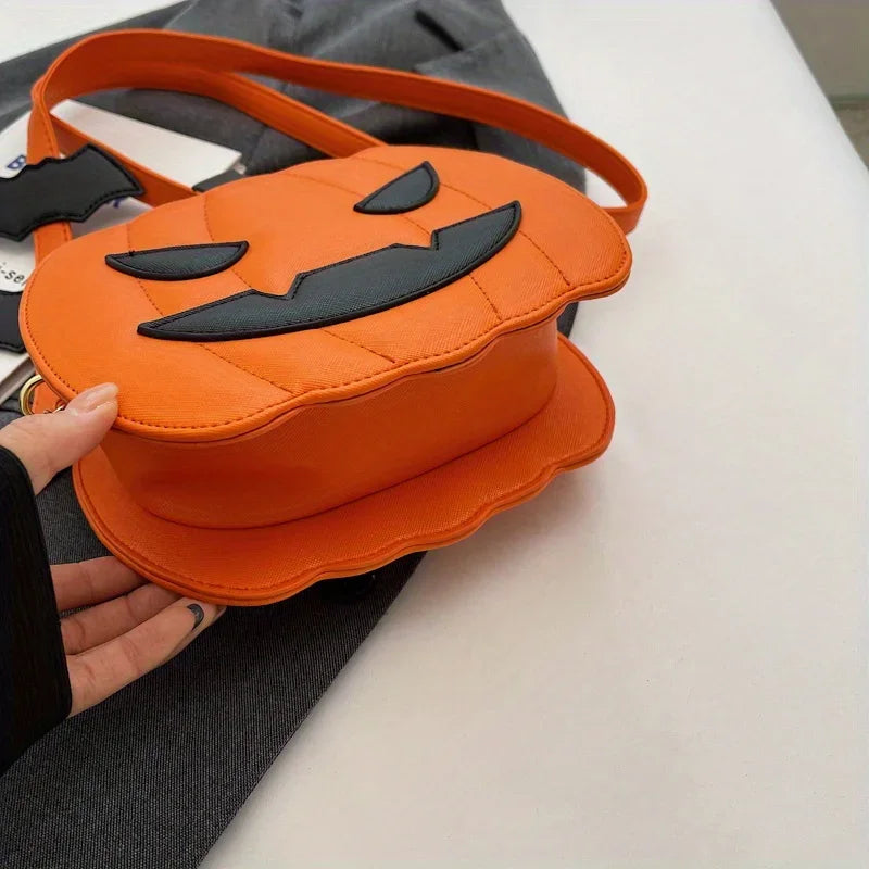 Enchanting Halloween Pumpkin Bag Devilish Style with Ghost Skull Accent Fashion Purse for Women & Girls