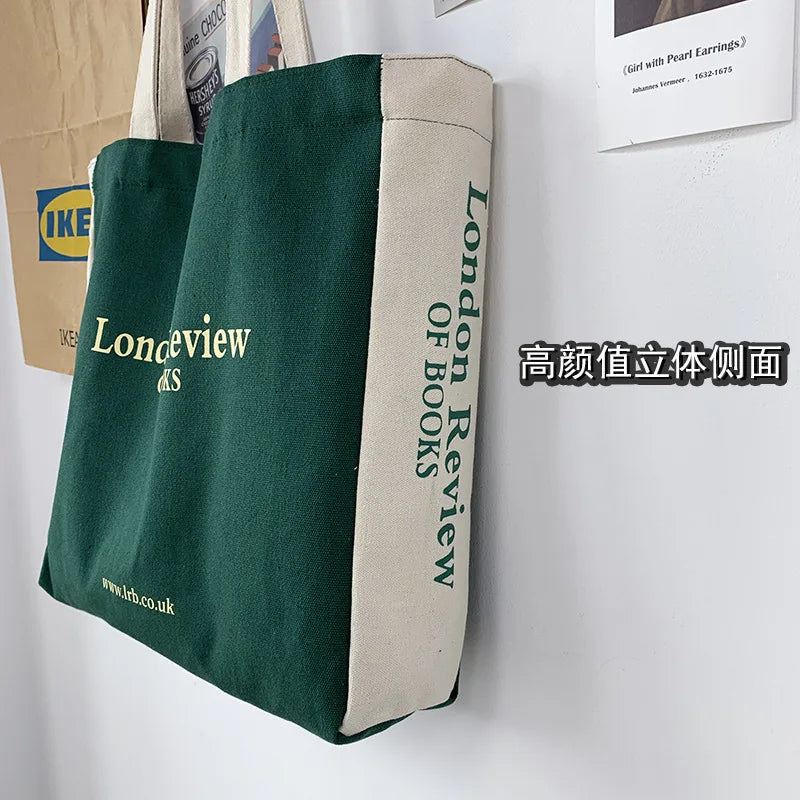 Women Canvas Shoulder Shopper Bag Cotton Cloth Eco Big Shopping Bag for Woman 2023 Girls Student Handbag Large Tote Book Bags