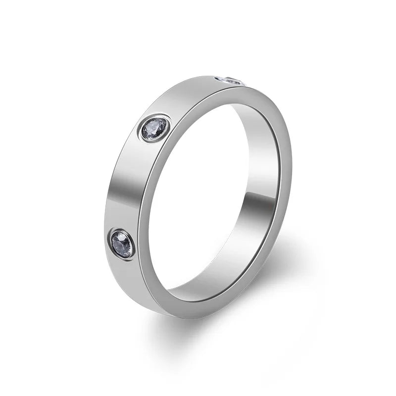 Zircon Stainless steel ring for man crystal rings for woman 2025 new trend Luxury Jewelry