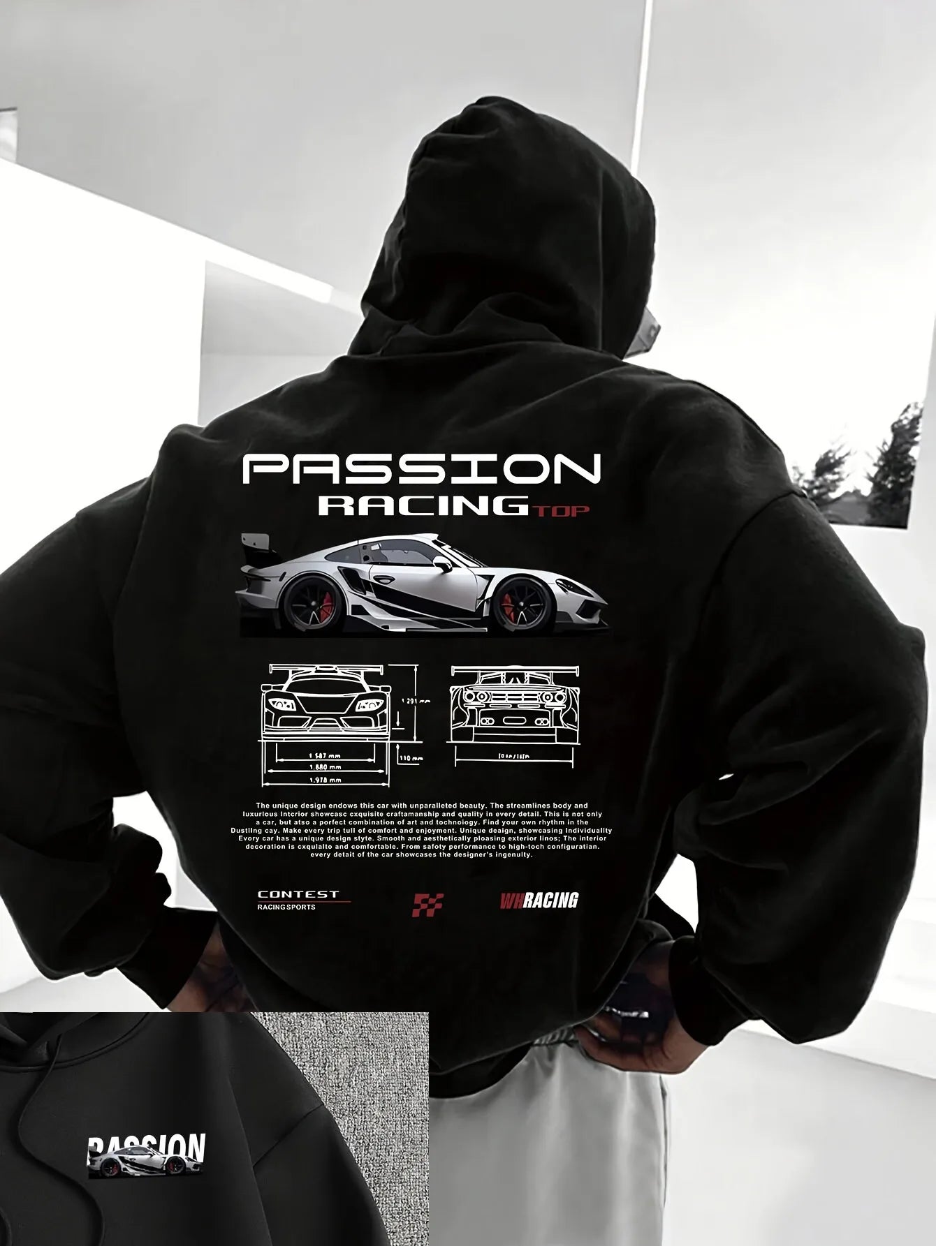 Men's casual hoodie alphabet print loose fit - Temu Bahrain streetwear 22ss men clothing hoodies hoodie men one piece haikyuu