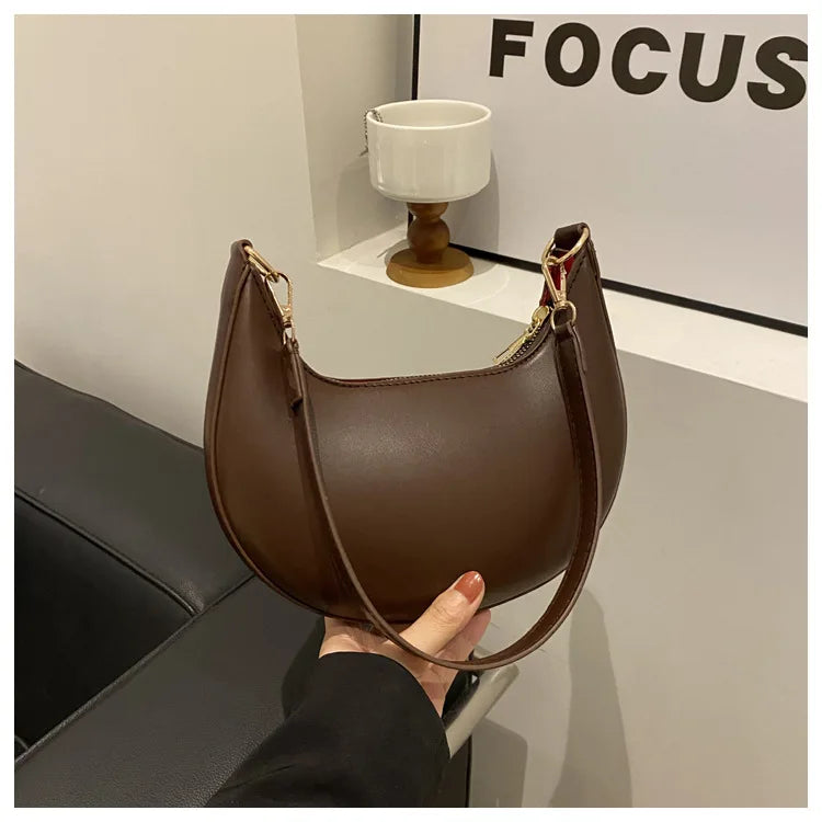 New Fashionable High-end Moon-shaped Baseball Bag Showing Luxury Women's Single Shoulder Bag Elegant lady Handbags bolso mujer