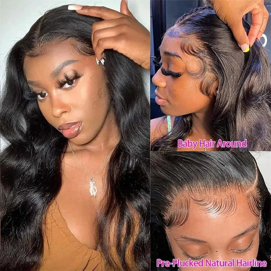 13x4 Transparent Lace Front Human Hair Wigs Brazilian Body Wave Pre Plucked 13x6 HD Lace Frontal Wigs For Women 4x4 Closure Wig