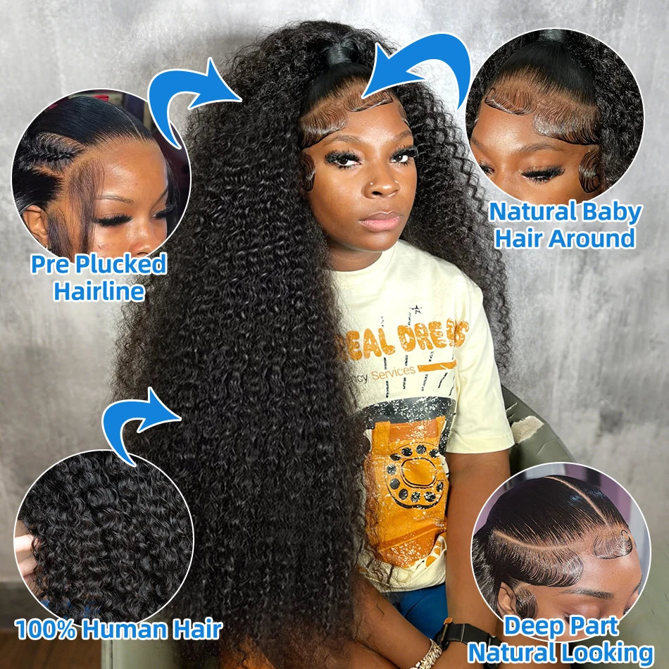 Xcurly 30 40 Inch Deep Wave 13x4 HD Lace Front Wig Human Hair For Women 220 Density Loose Water Curly 13x6 Lace Frontal Wigs