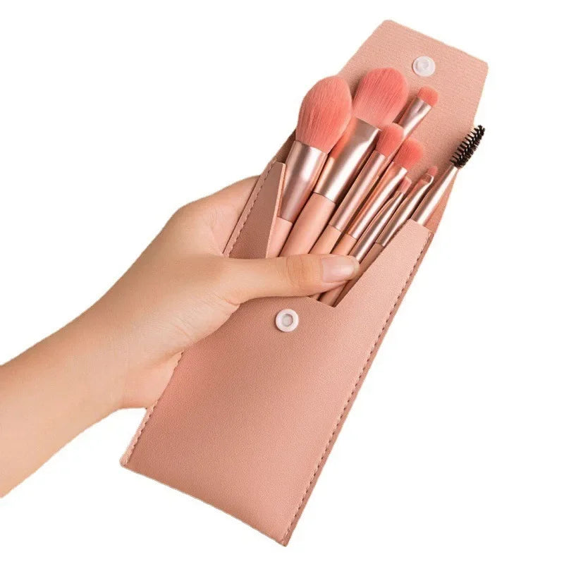 8PCS Makeup Brushes Set Eye Shadow Foundation Women Cosmetic Brush Eyeshadow Blush Beauty Soft Make Up Tools Bag