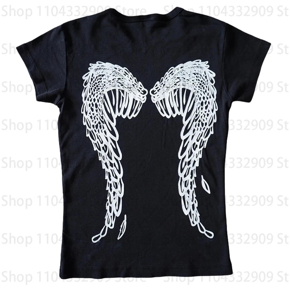 90s Vintage Clothing Female Graphic Tees Y2k Kitty Woman Clothes for Women Kawaii Goth Trashy Y2k 2000s Tops Clothes Emo Gothic