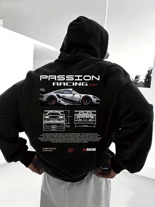 Men's casual hoodie alphabet print loose fit - Temu Bahrain streetwear 22ss men clothing hoodies hoodie men one piece haikyuu