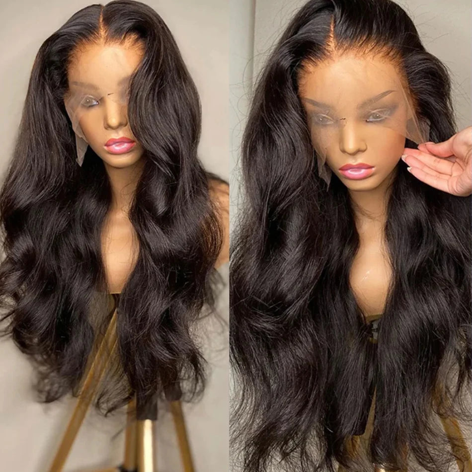 180 Density 13x6 Body Wave Lace Front Wigs Human Hair Pre Plucked 13x4 HD Transparent Lace Frontal Wigs Human Hair for Women