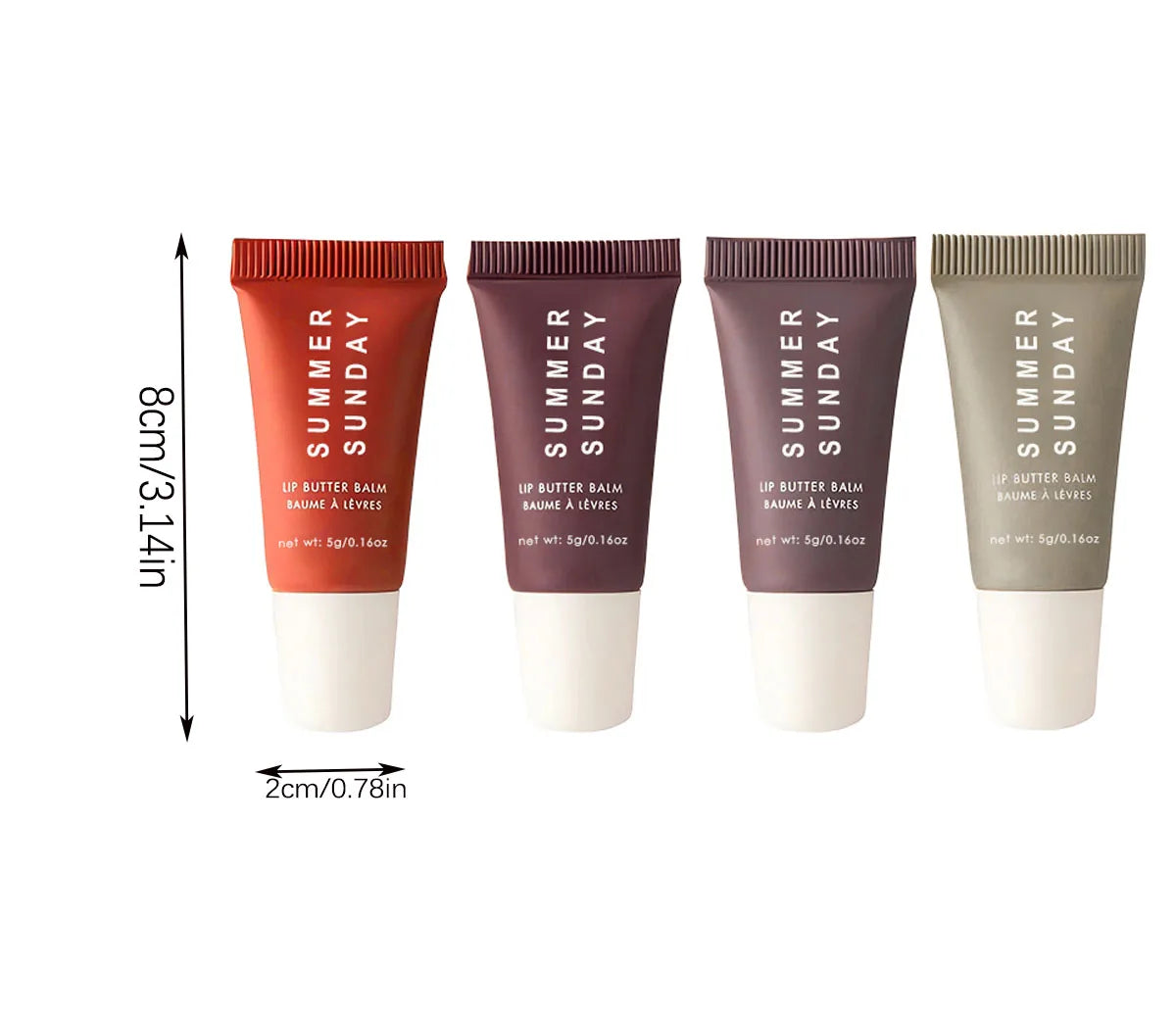 4-piece Lip Gloss Set Complete, Exquisite, Practical, Comfortable, Moisturizing, Natural, Portable Makeup Set