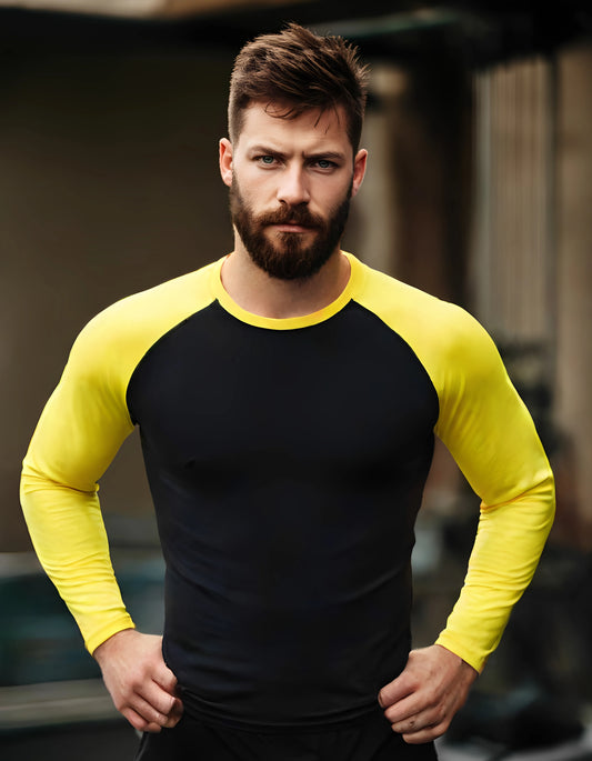 Mens Long Sleeve Rashguard Upf 50 Sun Protection Surf Shirt Quick Dry Breathable Swimming Tight T-shirt Summer 2025 Gym Clothes