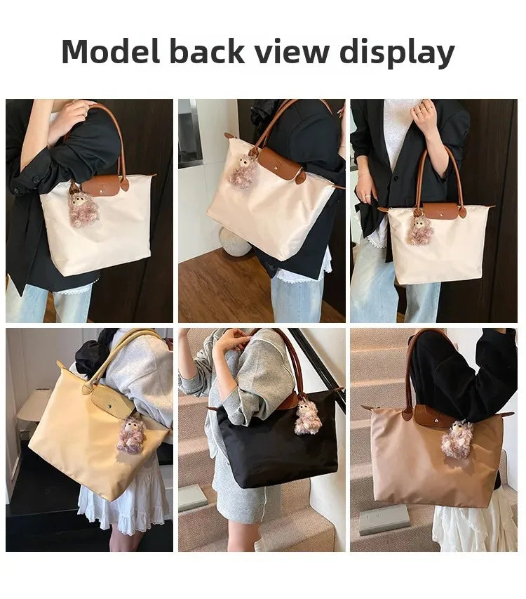 Eco-Friendly Dumpling Shape Tote Bag Versatile Ladies Handbag Single Shoulder Slant Cross Commuter Bag Soft Canvas Square Shape