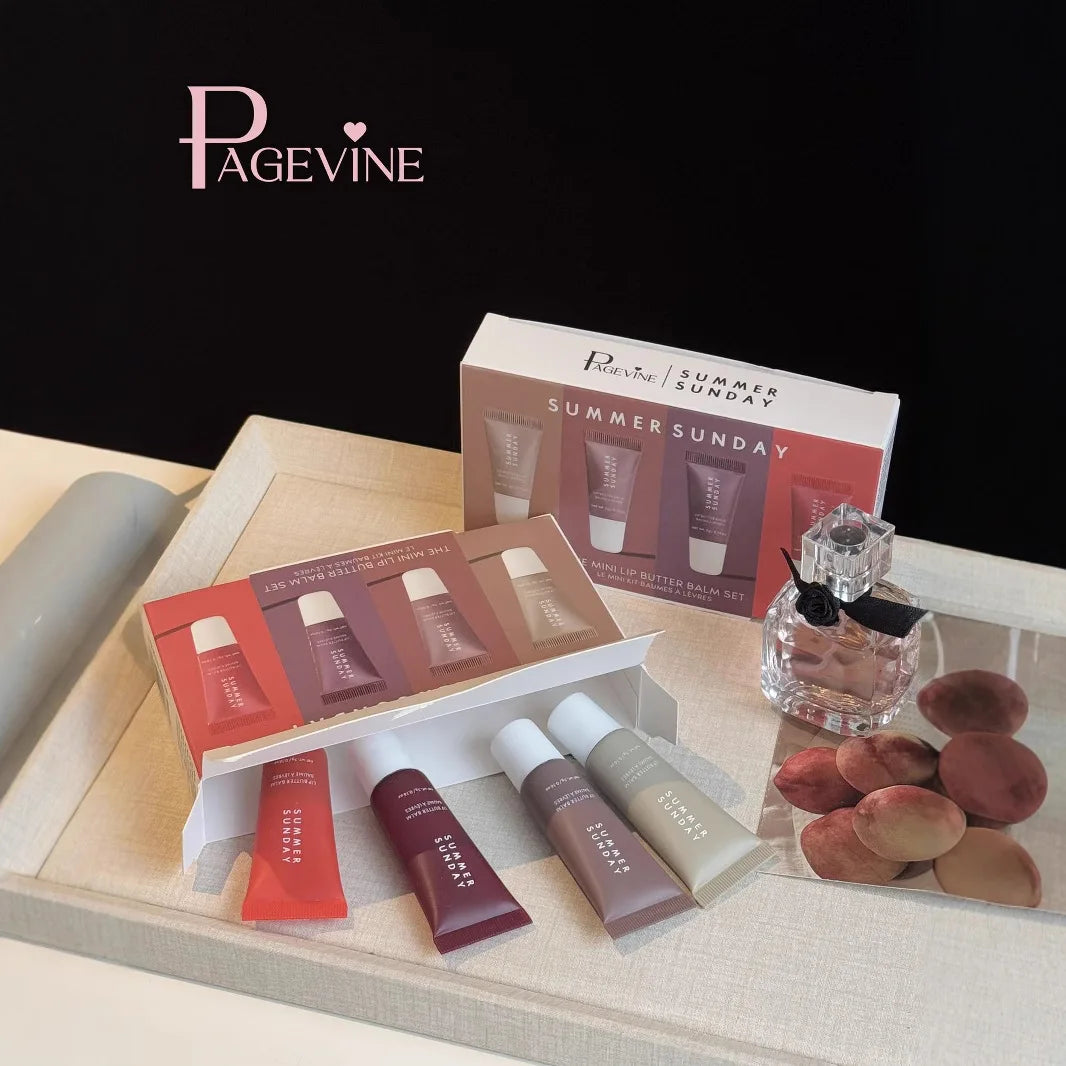 4-piece Lip Gloss Set Complete, Exquisite, Practical, Comfortable, Moisturizing, Natural, Portable Makeup Set