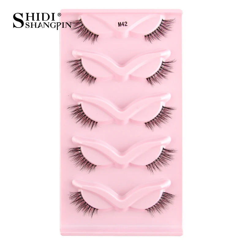 SHIDISHANGPIN Half Lashes Cat Eye Lashes 3D Natural Winged End Eye Elongated Eyelashes Fox Eye lashes Faux Mink Eyelashes Makeup
