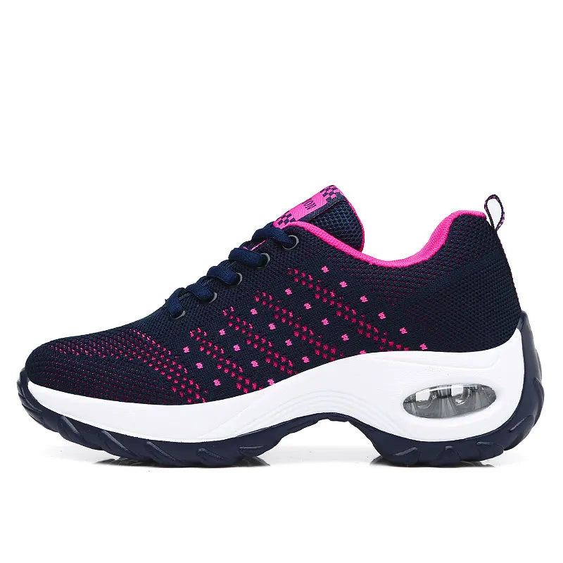 New Running Shoes Ladies Breathable Sneakers Summer Light Mesh Air Cushion Women's Sports Shoes Outdoor Lace Up Training Shoes