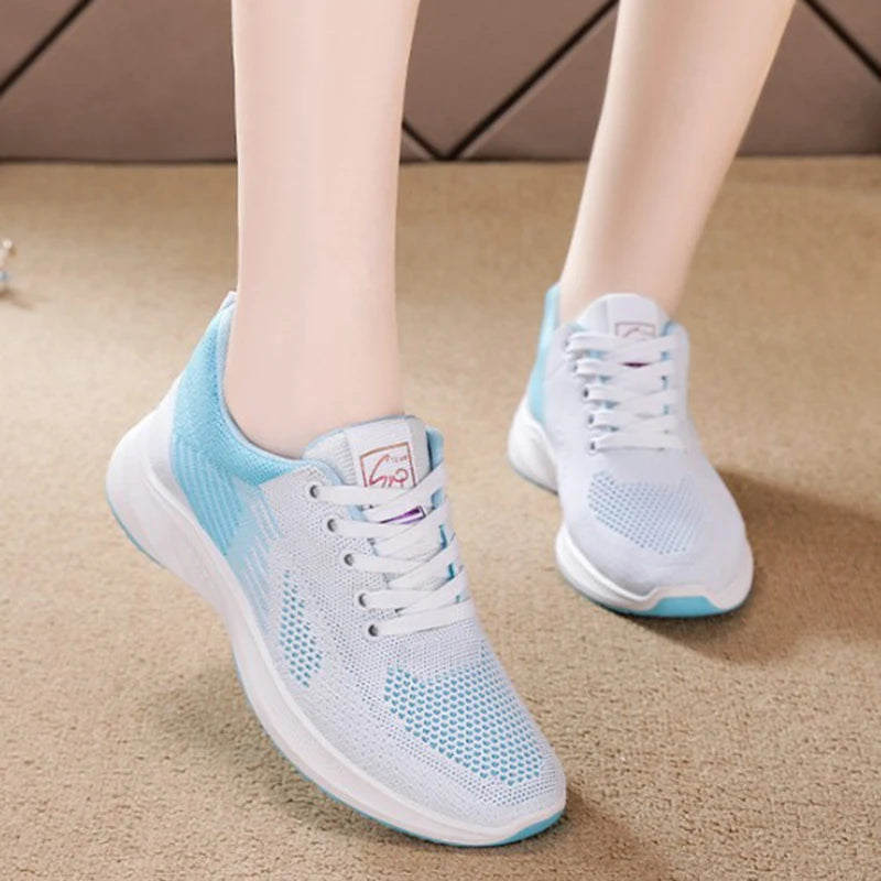 Women Platform Casual Sneakers Shoes Mesh Breathable Running Shoes Chunky Summer Sports Tenis Shoes 2025 Luxury Vulcanize Shoes