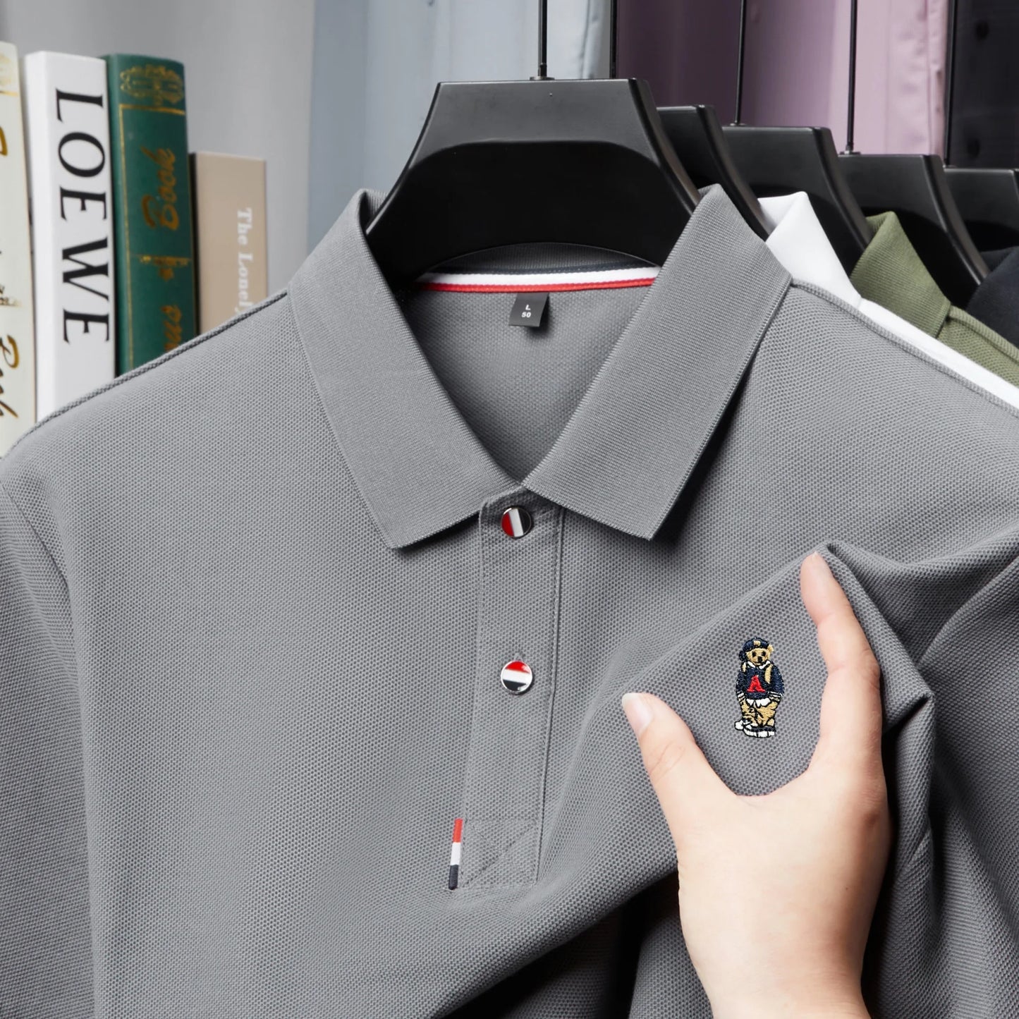 Summer hot selling men's fashionable business high-quality polo shirt, casual and comfortable pure cotton short sleeved shirt