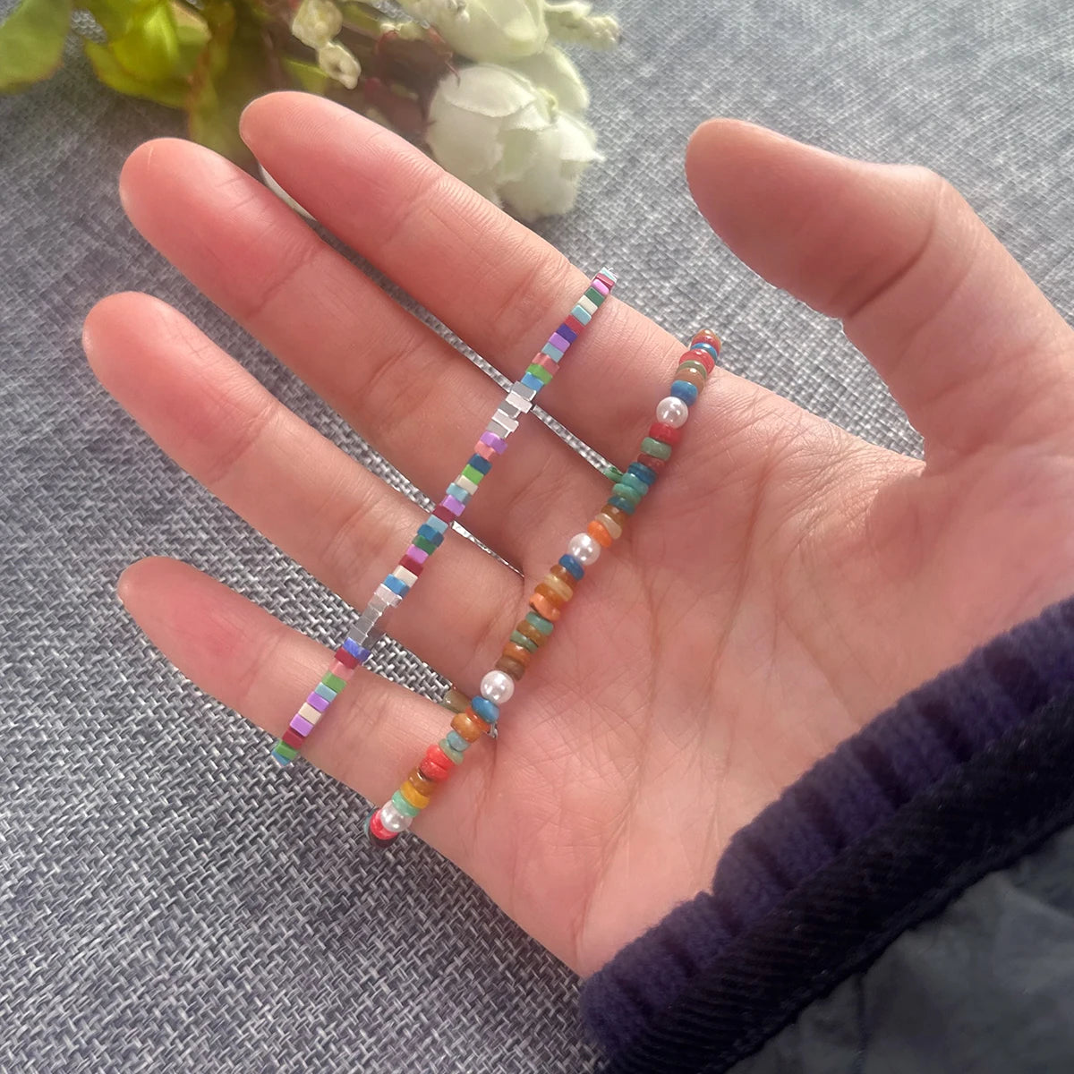 VENTFILLE 925 Sterling Silver Line Extremely fine Bracelet for Women Love Haert Bead Korean Ins Sweet Jewelry Gift Dropshipping