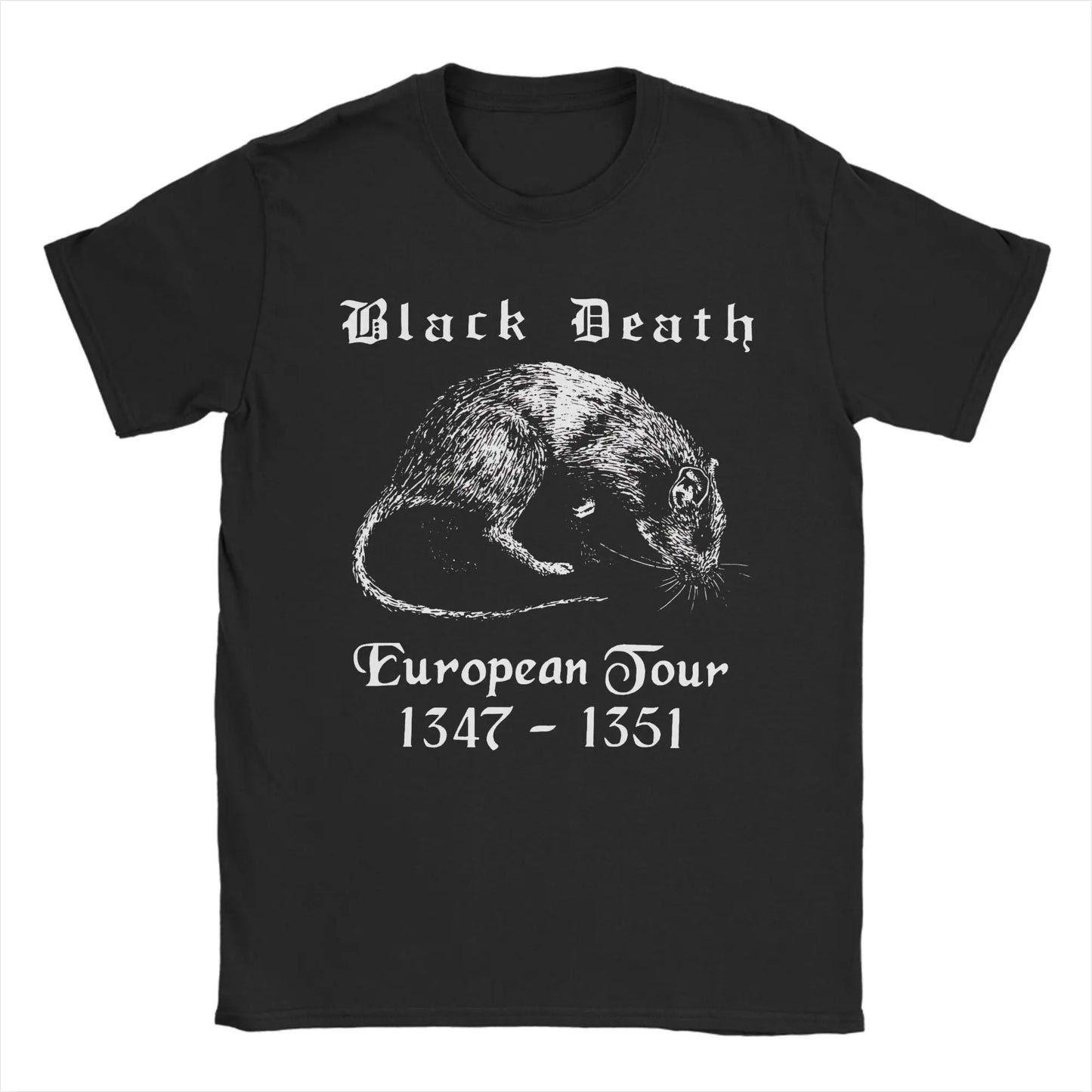 Bubonic World Tour T Shirt Black Death European Tour Harajuku T Shirts Short-Sleeved Tshirt Summer Pure Cotton Clothes Tops