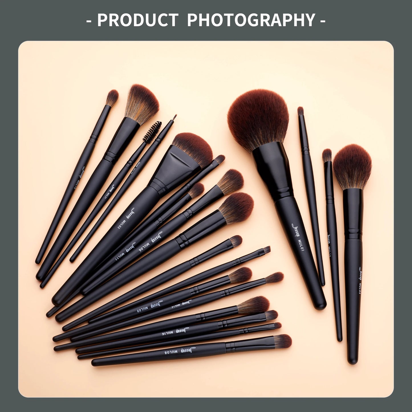 Jessup Makeup Brushes set,3-21pcs Premium Synthetic Big Powder Brush Foundation Concealer Eyeshadow Eyeliner Spoolie Wooden T271