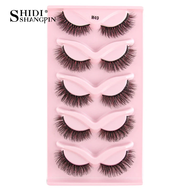 SHIDISHANGPIN Half Lashes Cat Eye Lashes 3D Natural Winged End Eye Elongated Eyelashes Fox Eye lashes Faux Mink Eyelashes Makeup