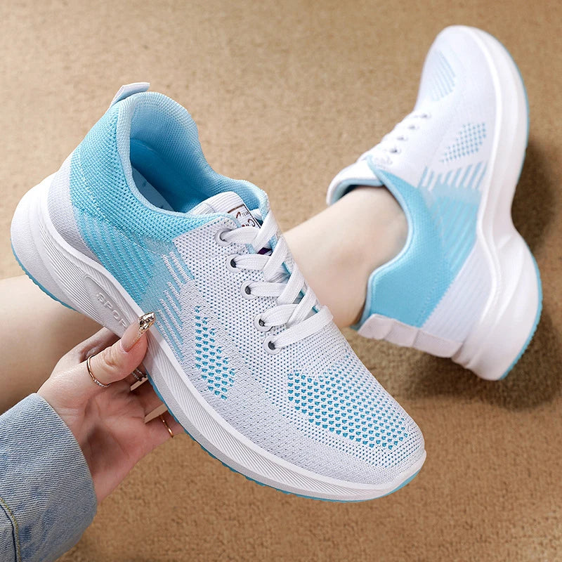 Women Platform Casual Sneakers Shoes Mesh Breathable Running Shoes Chunky Summer Sports Tenis Shoes 2025 Luxury Vulcanize Shoes