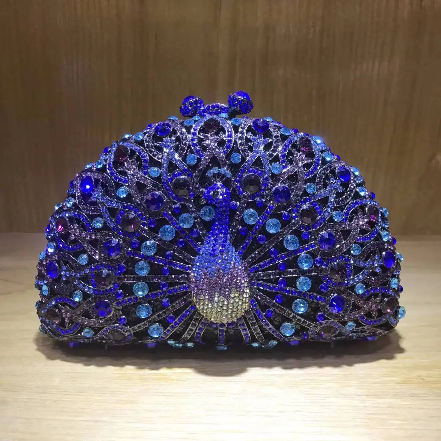 Women Peacock Animal Multicolored Clutch Bag Diamond Crystal Dinner Party Gala Handbag Wedding Bridal Birthday Gift Cute Purse