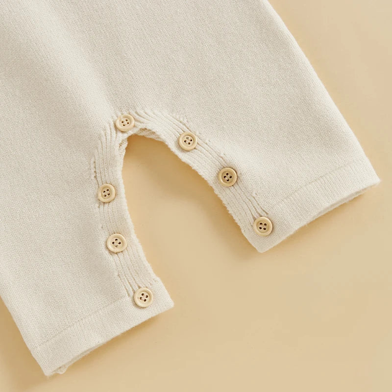 Baby Boy Girl Birthday Knitted Embroidery One Two Letter Romper Jumpsuit Cake Smash Outfit Newborn Clothes