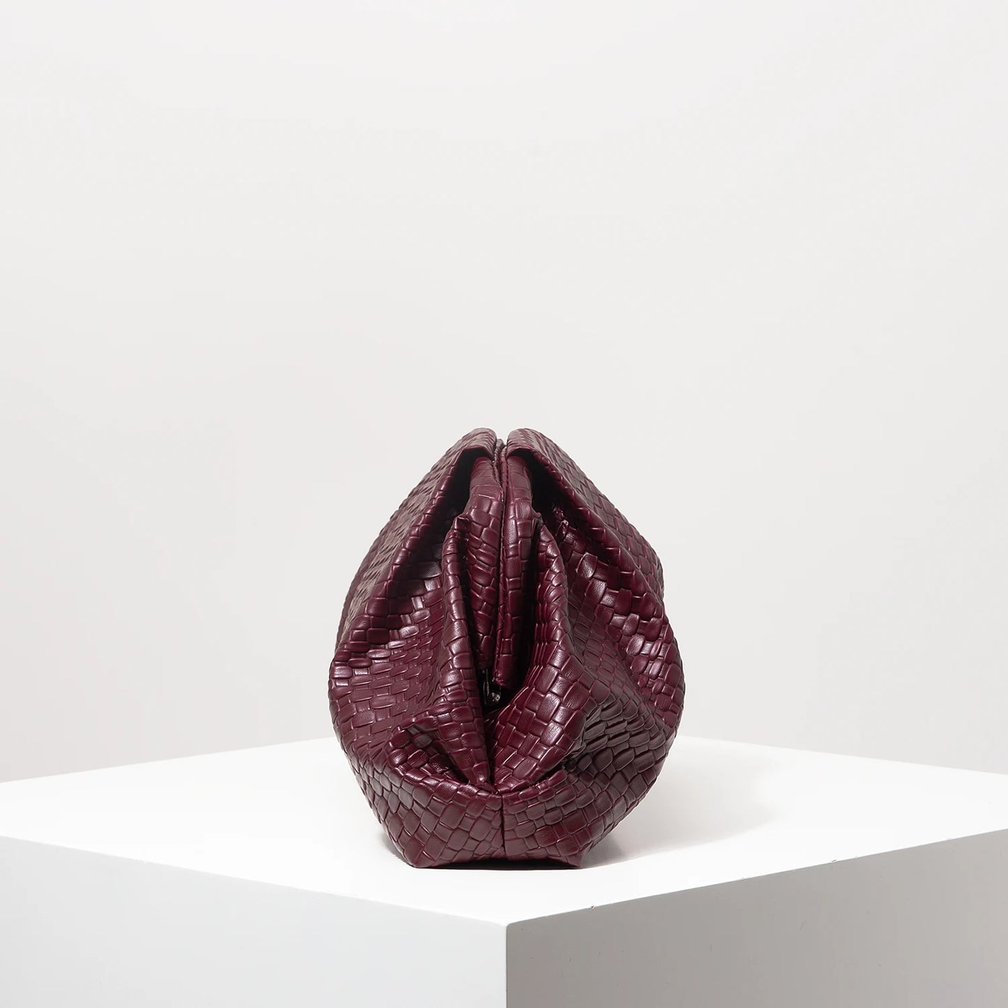 Vintage Artificial Leather Woven Pattern Clutch Bag,Burgundy Bag,Porm Dresses for Women,Large Capacity Women Purse